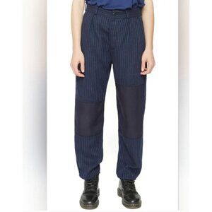 NEW Free People Sandrine Rose Black Blue striped Patch Pants NWT - Size 26